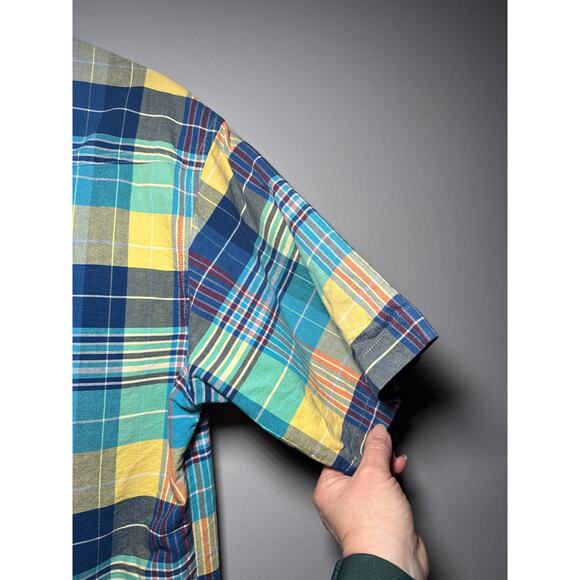 Wrangler Pearl Snap Med Mens Bright Color Short Sleeve Plaid Western Shirt - Picture 9 of 14